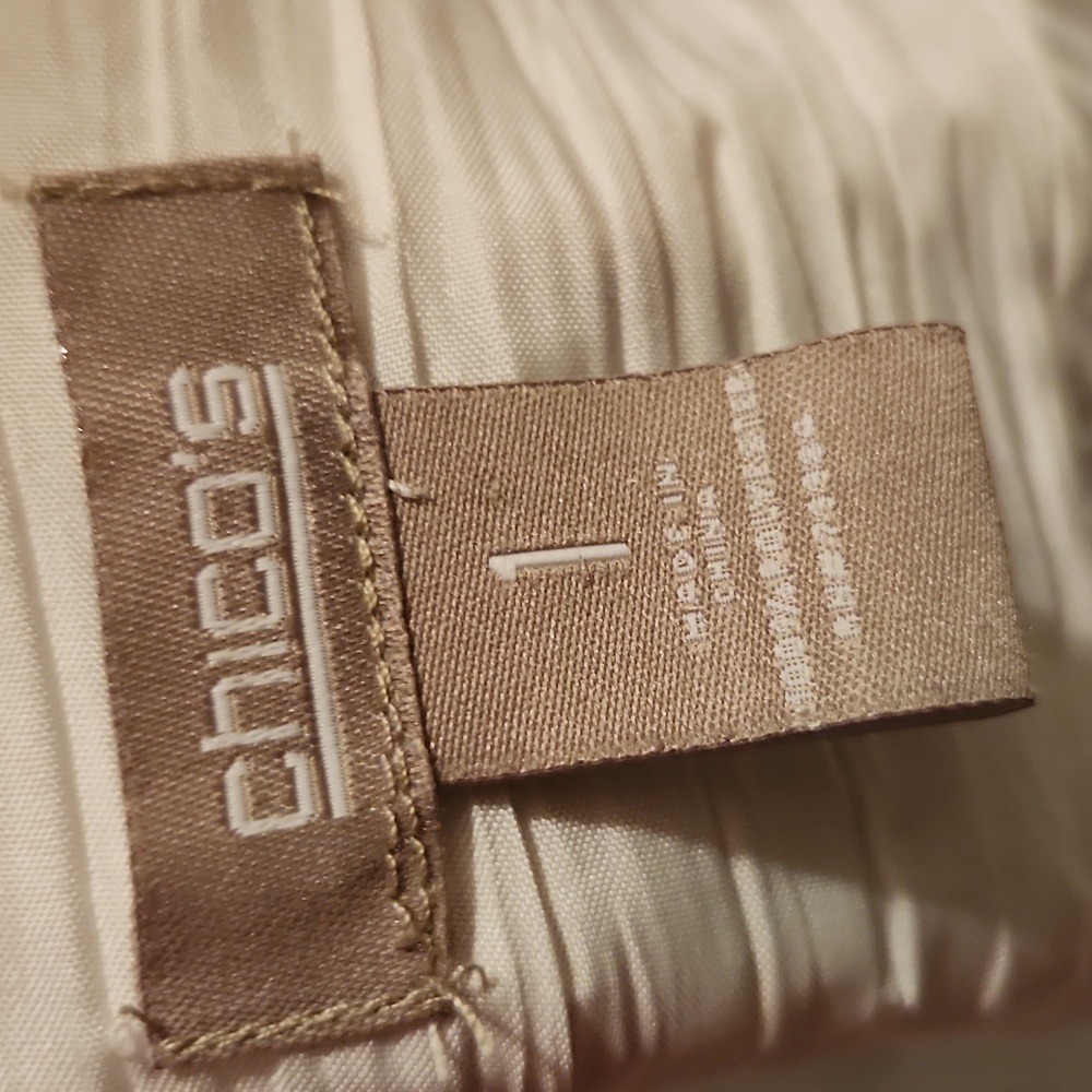 Chico's Cream Pleated Top - Picture 2 of 2